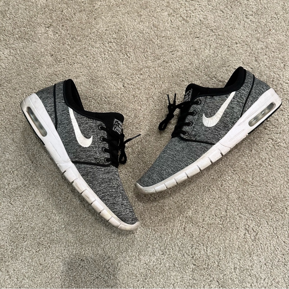 Nike Stefan Janoski Max SB ‘Oreo’ Black and Gray Skateboarding Shoes Size 13